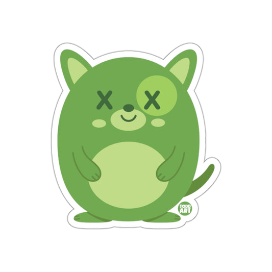 Cute Green Cartoon Cat Design Sticker Product