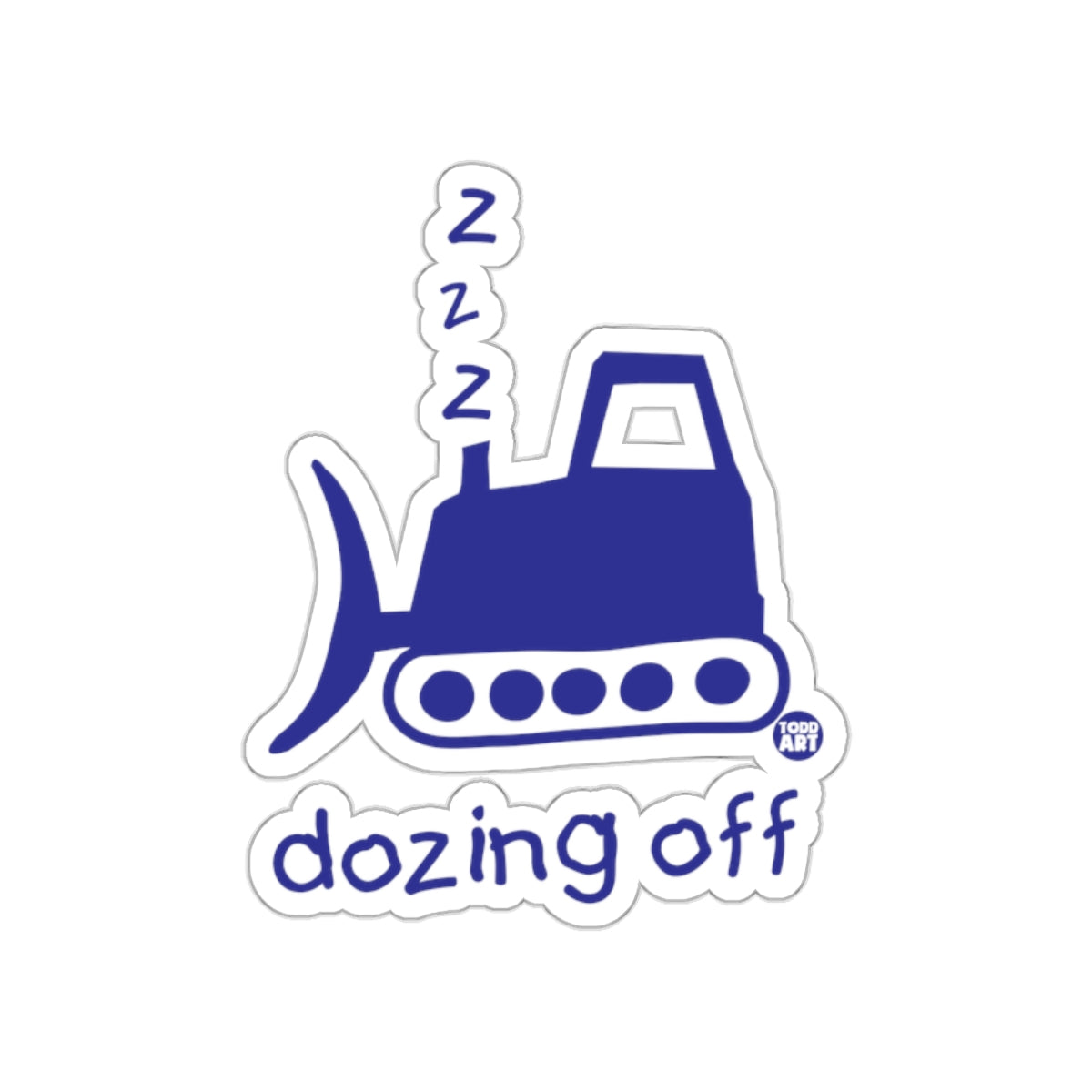 Dozing Off Bulldozer With ZZZ Letters Sticker