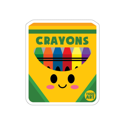 Cute and Colorful Smiling Box of Crayons Sticker
