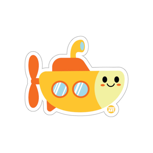 Cute Smiling Yellow Submarine Sticker for Kids Toy