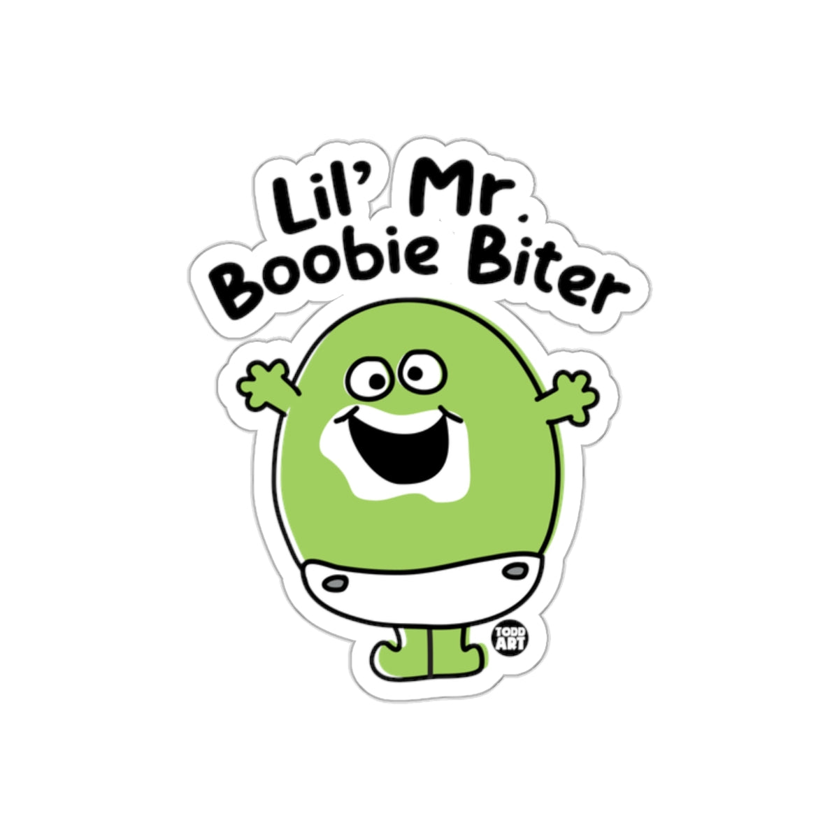 Lil' Mr Boobie Biter Funny Sticker for Kids