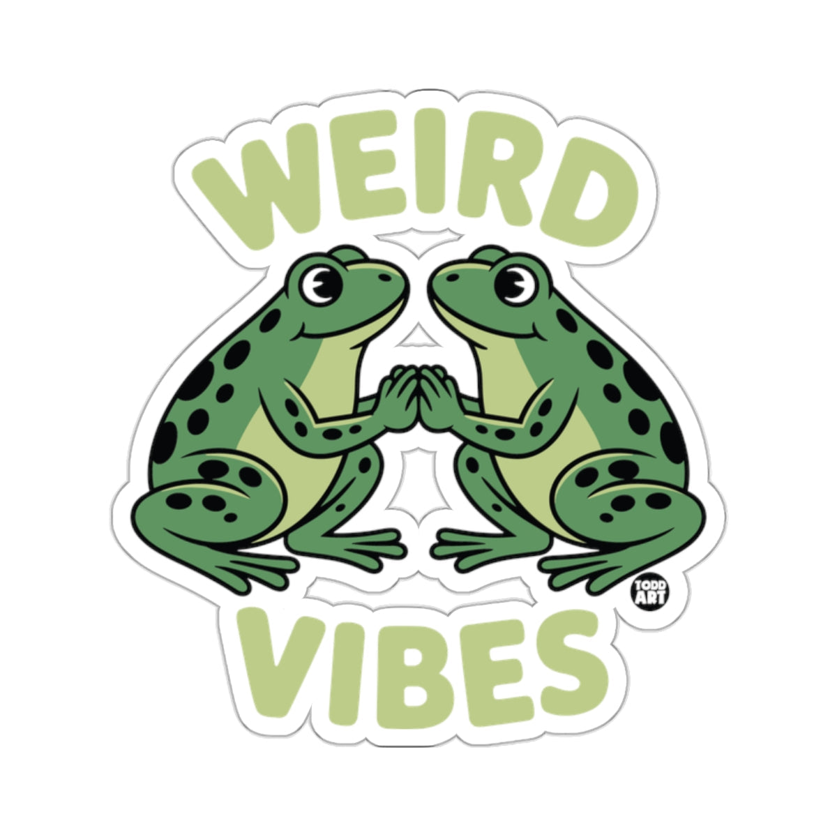 Two Green Frogs Weird Vibes Happy 