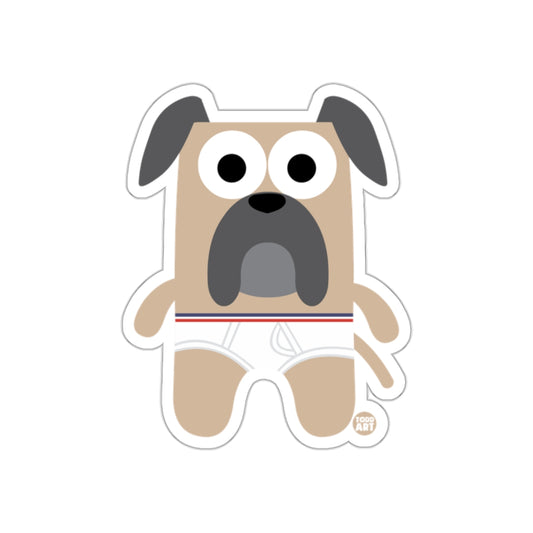Todd Art Cute Cartoon Dog with Underwear Sticker