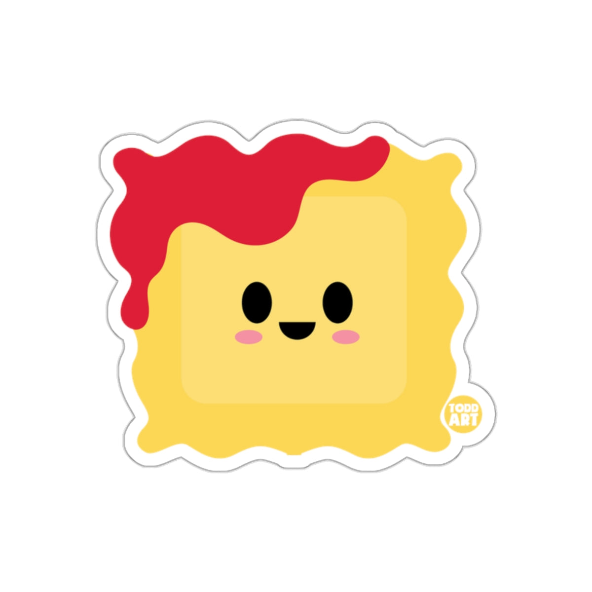Cute Smiling Lasagna Character Sticker for Fun Decor