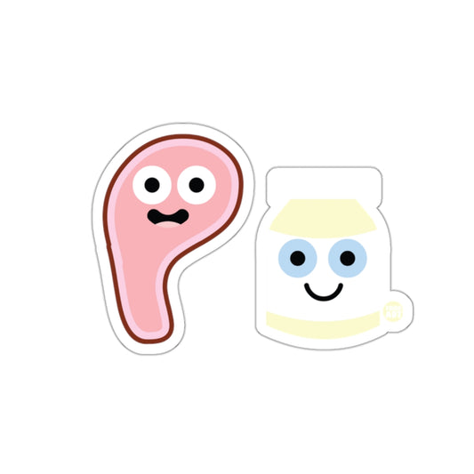 Smiling Meat and Yogurt Characters Fun Sticker Set