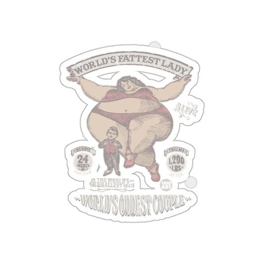 World's Fattest Lady and Smallest Man Sticker