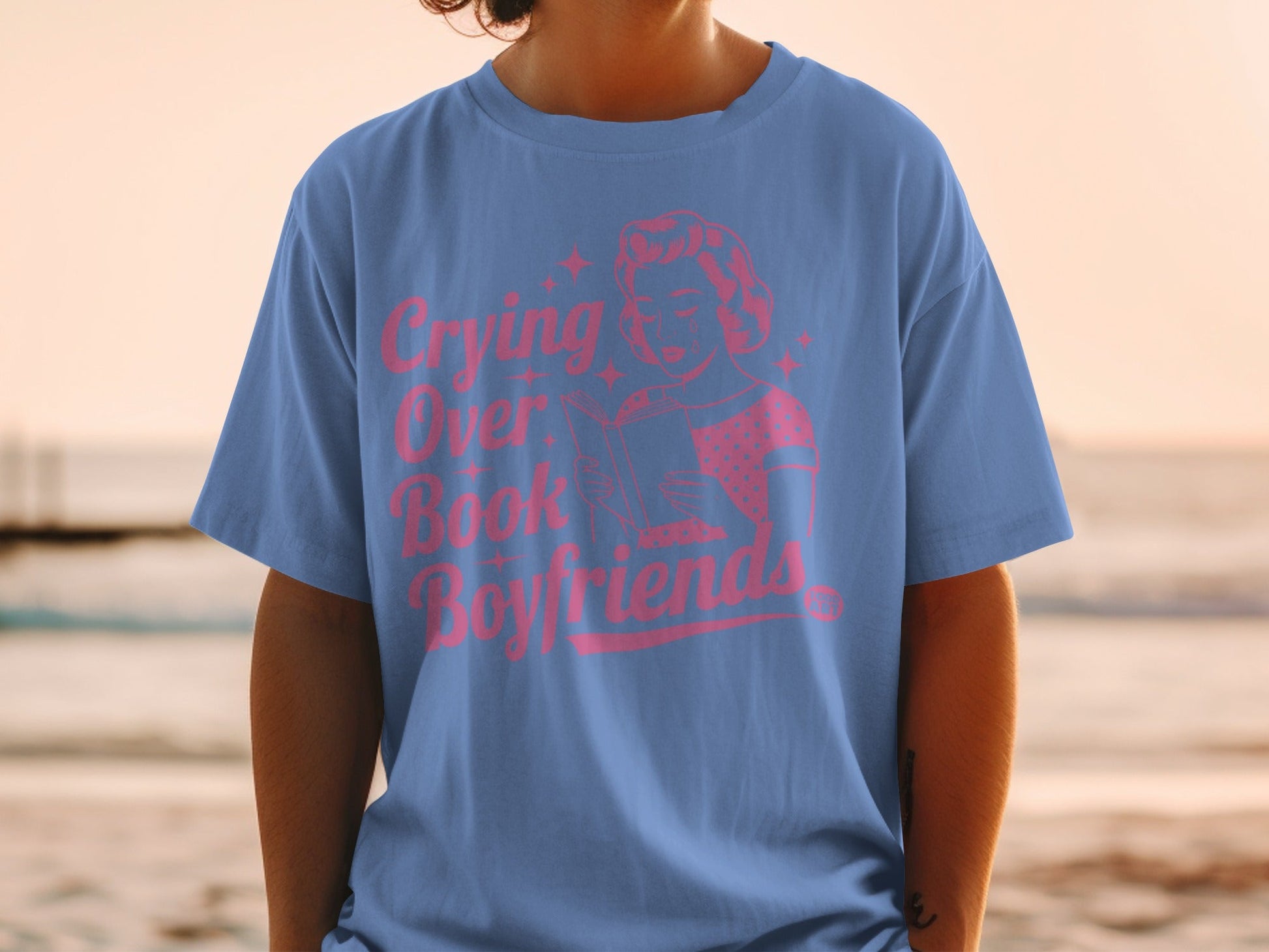 Crying Over Book Boyfriends Graphic T-shirt