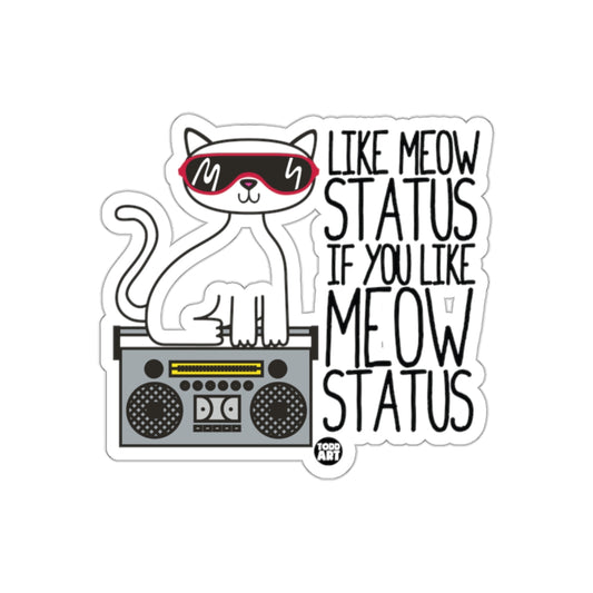 Cool Cat with Boombox Like Meow Status Sticker
