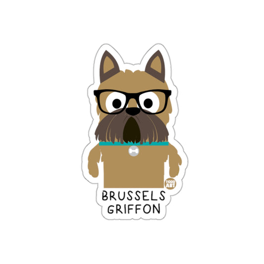 Brussels Griffon Dog Wearing Glasses Sticker