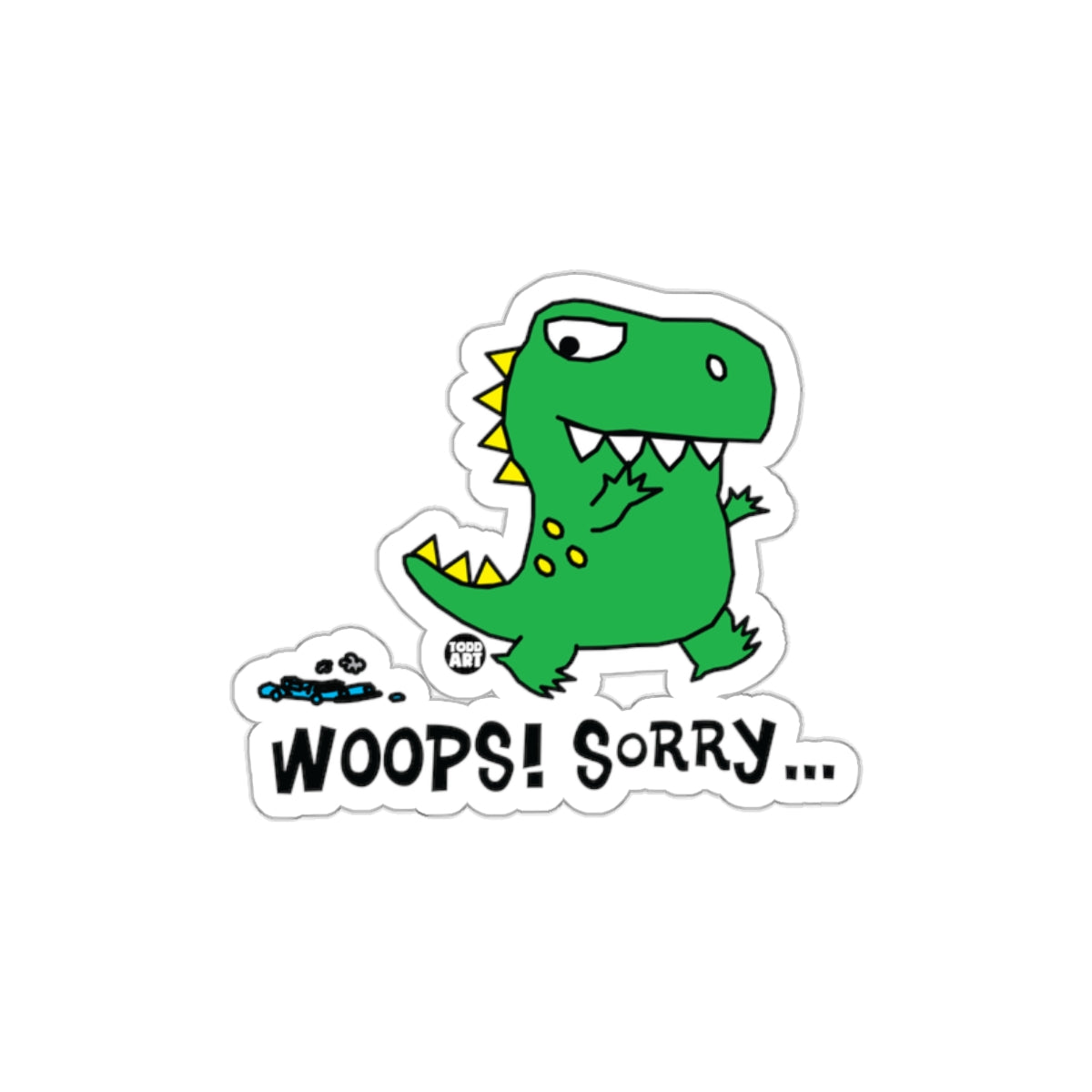 Woops Sorry Dinosaur Design Sticker for Fun and Laughter