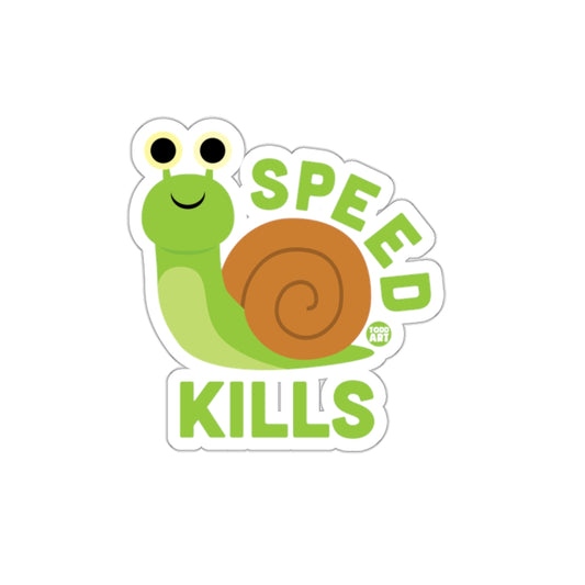 Speed Kills Snail Sticker Fun Quirky Sticker Design