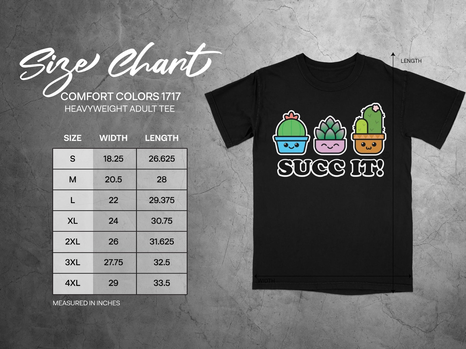 Succ It Cactus Plant Heavyweight Adult Tee Shirt