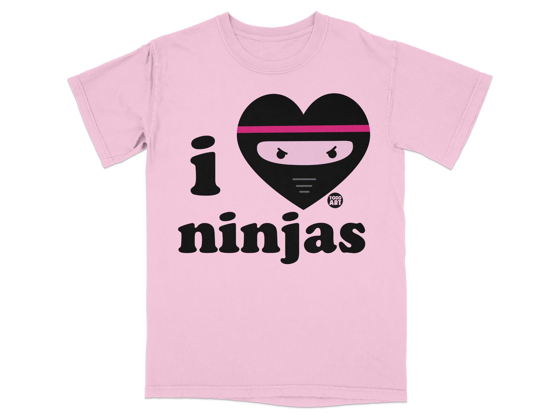 I Love Ninjas Heart Design Fun Graphic T-Shirt
