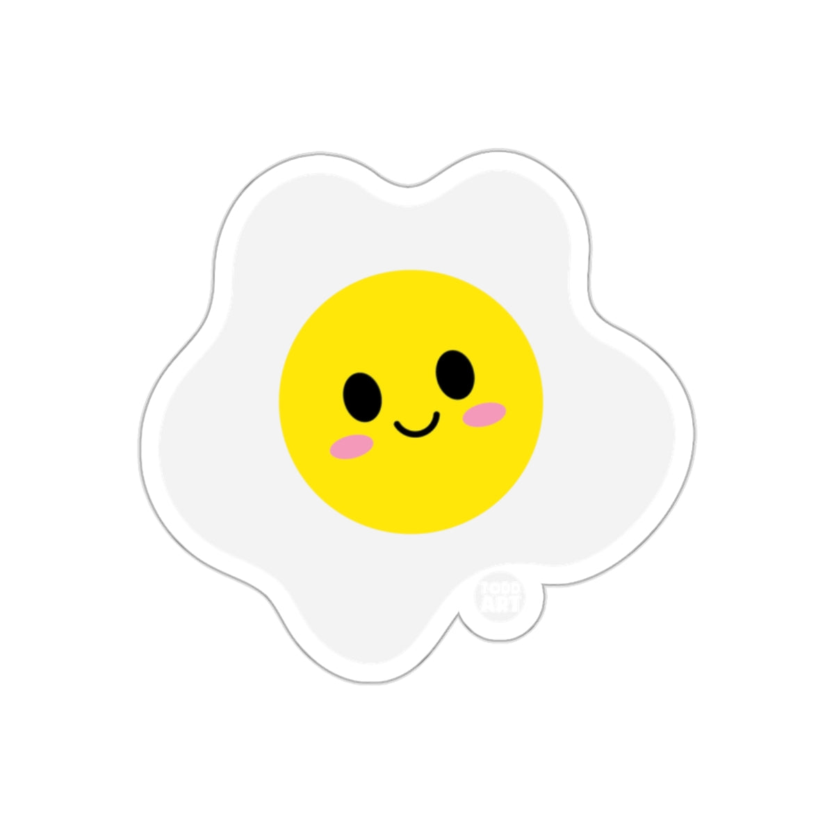 Cute Kawaii Happy Smiling Egg Sticker for Fun Decor