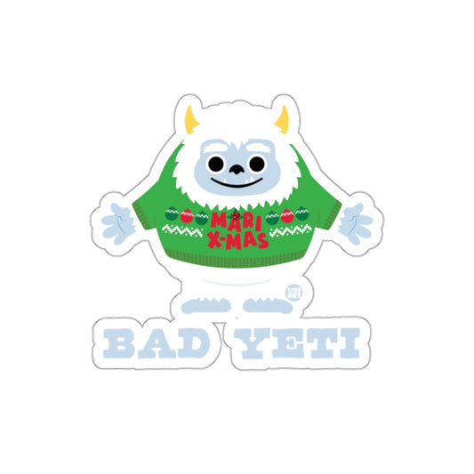 Cute Christmas Themed Bad Yeti Sticker Fun Design