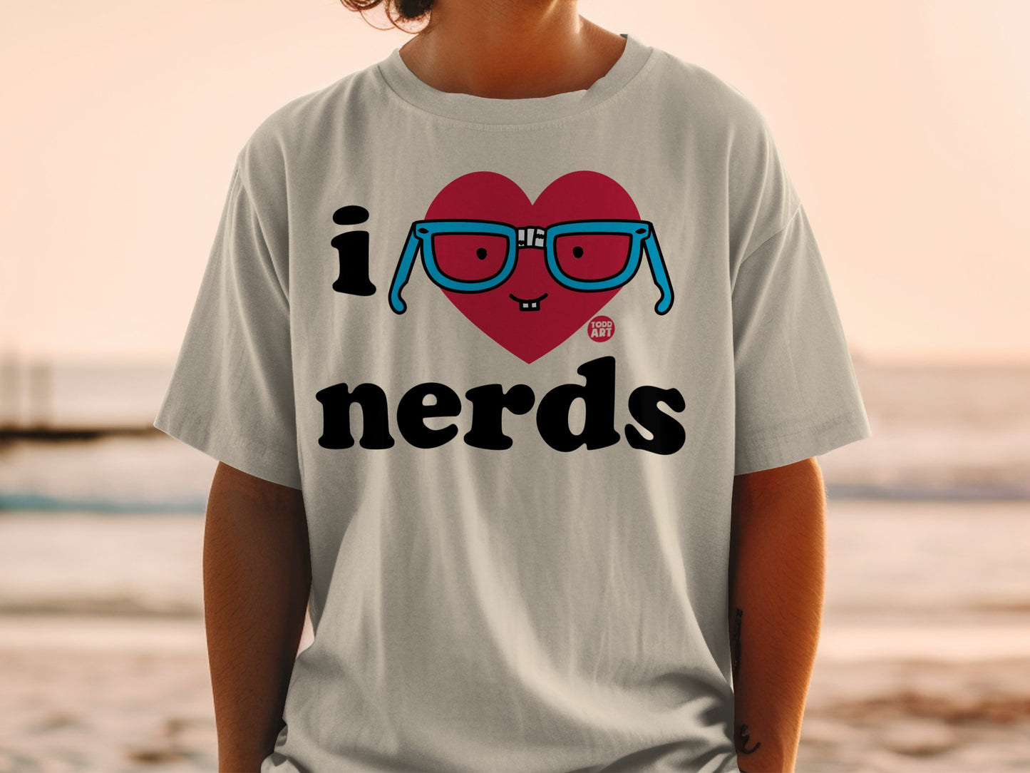 I Love Nerds Geeky Funny Graphic Tee Shirt