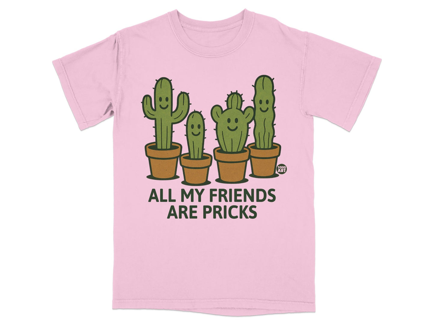 All My Friends Are Pricks Cactus Graphic T-shirt