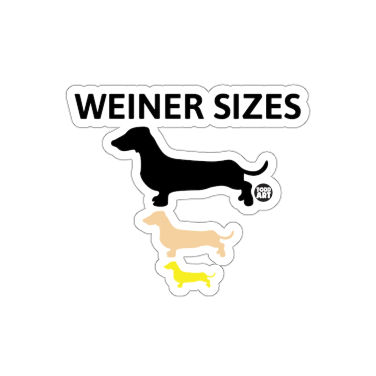 Wiener Sizes Dachshund Illustration Sticker Product