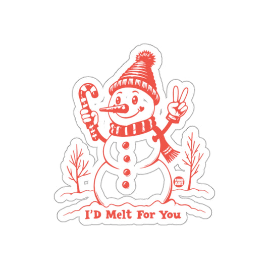 I'd Melt For You Snowman With Candy Cane Sticker