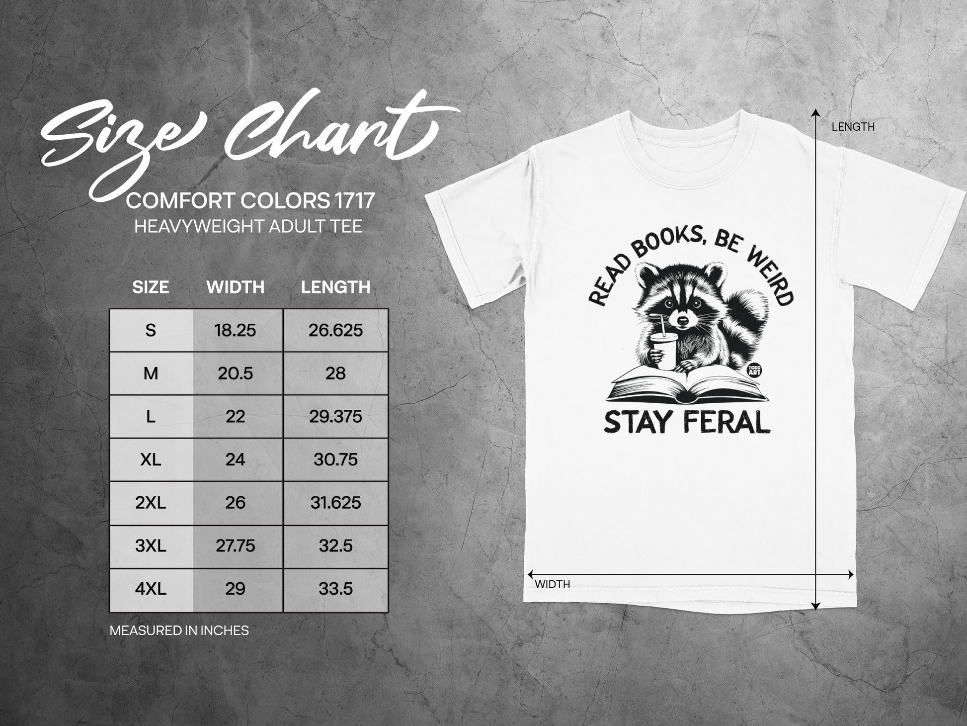 Read Books Be Weird Stay Feral Adult Tee