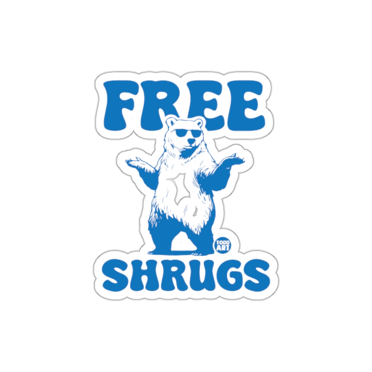 Free Shrugs Sticker with Cute Bear Design