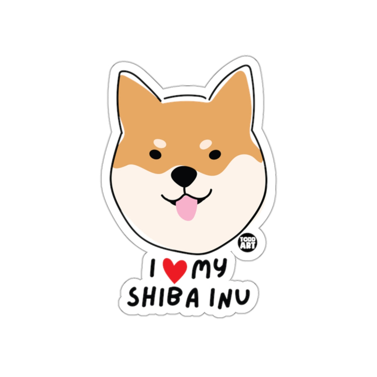 I Love My Shiba Inu Cute Dog Sticker Decal for Pet Lovers
