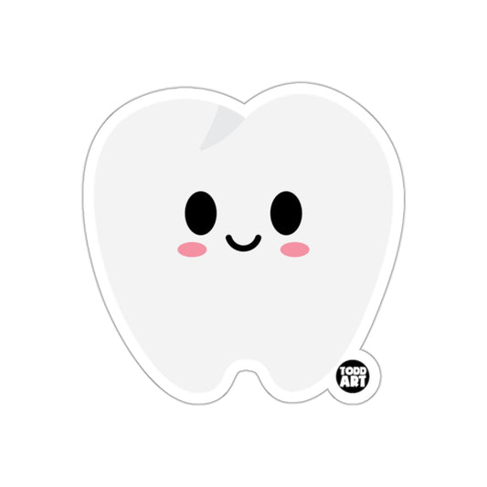 Cute Happy Tooth Art Sticker for Dental Enthusiasts