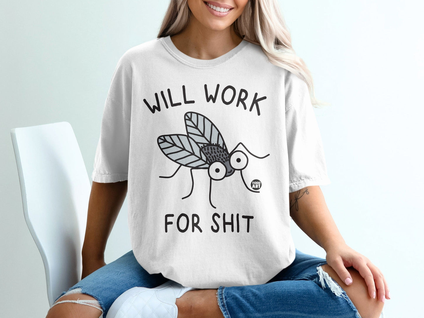 Will Work For Shit Funny Quote T-Shirt