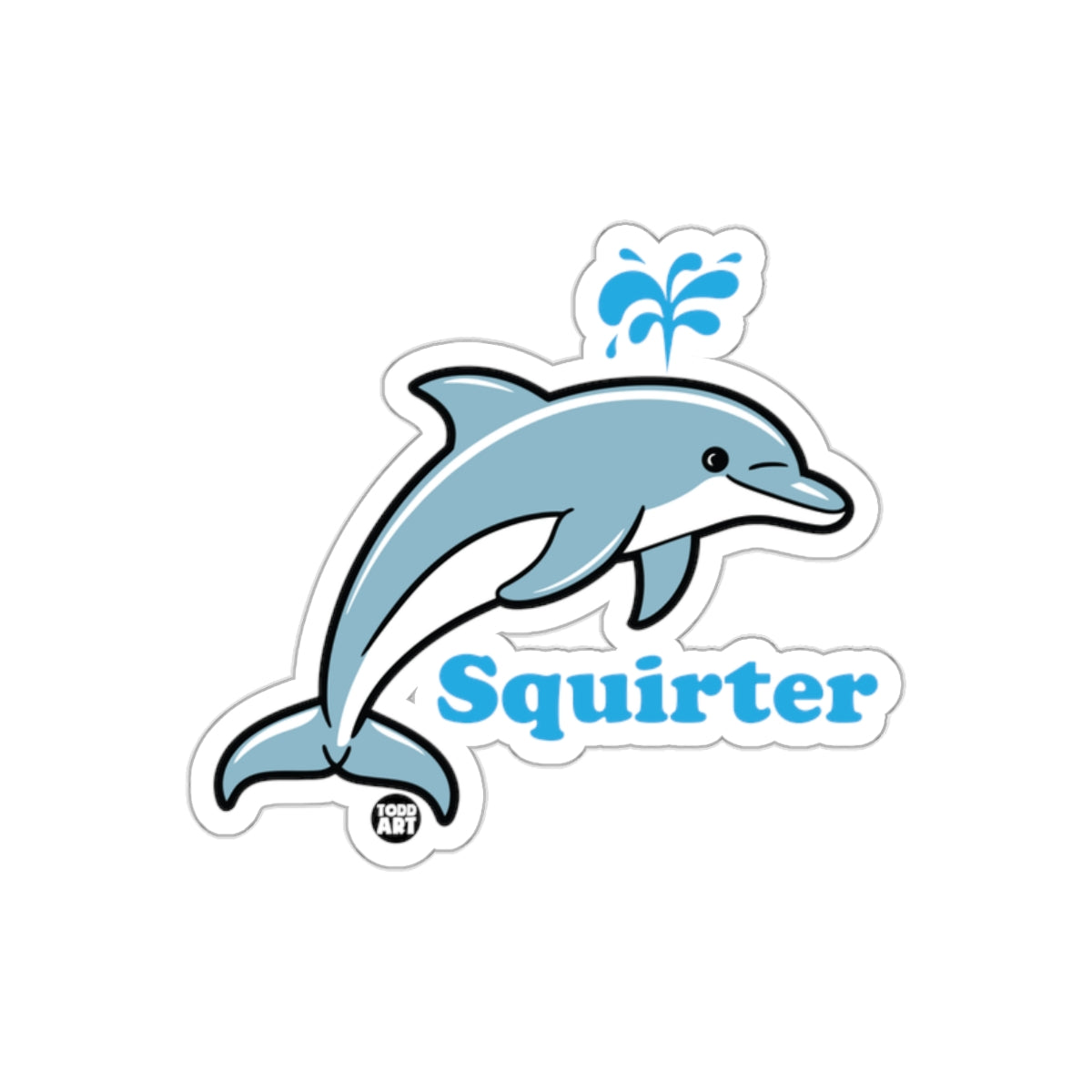 Cute Dolphin Squirter Sticker for Aquarium Lovers