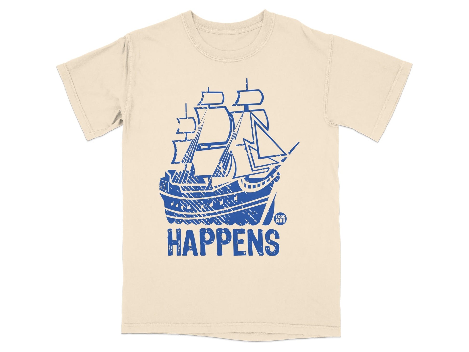 Sailboat Happens Graphic Print T-Shirt for Casual Wear