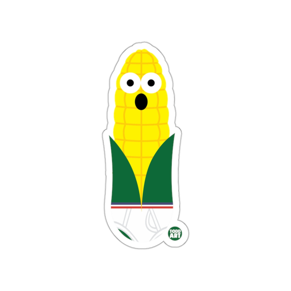 Funny Corn Character Sticker with Wide Eyes Sticker