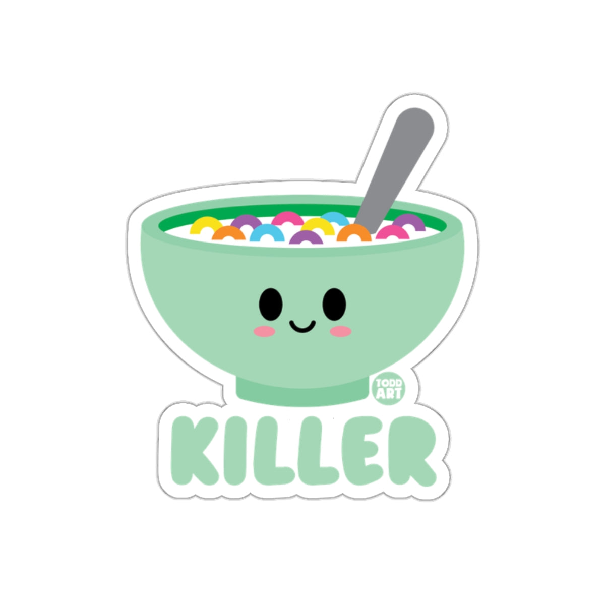 Killer Cute Cereal Bowl Sticker for Fun Decals