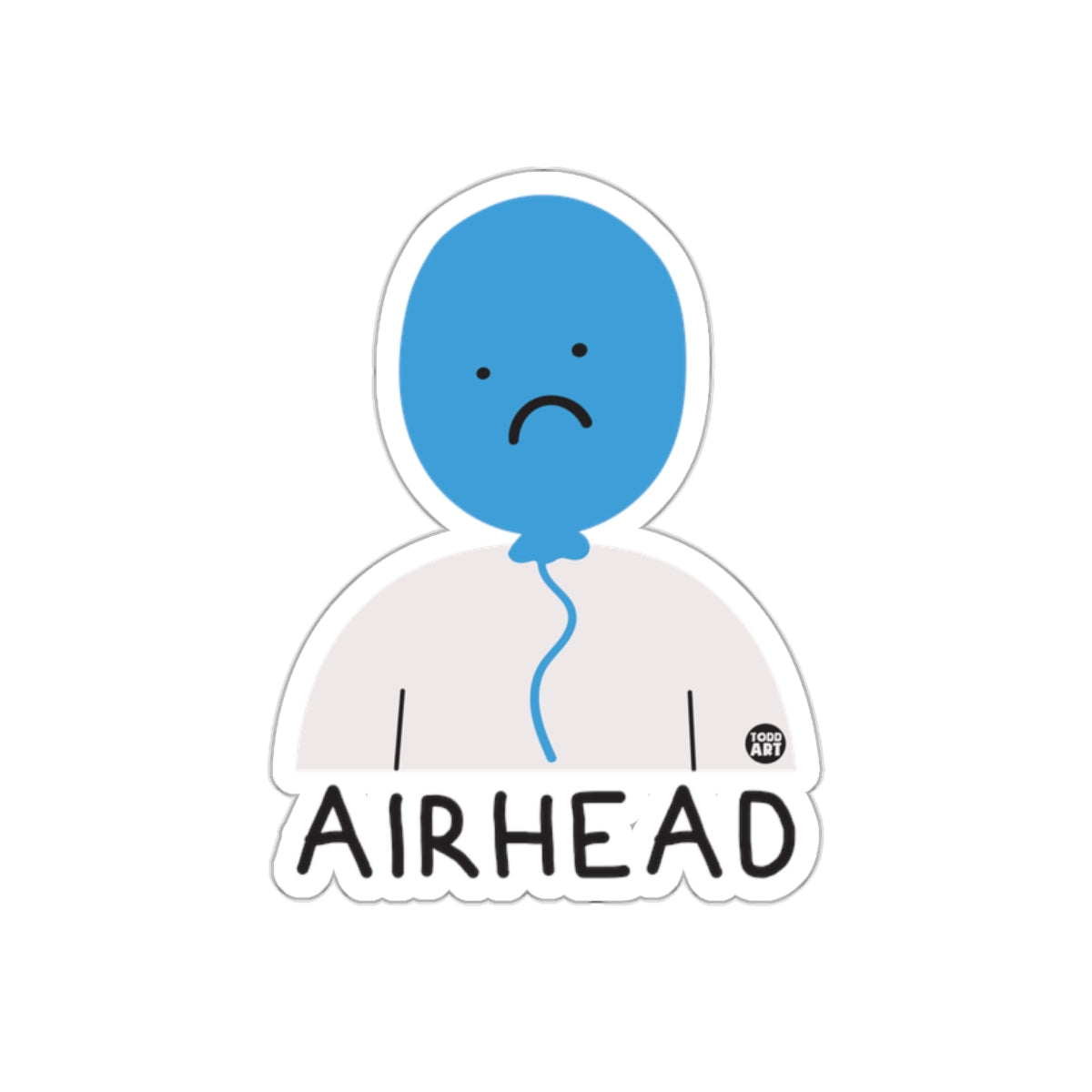 Sad Airhead Blue Balloon Sticker for Artistic Fans