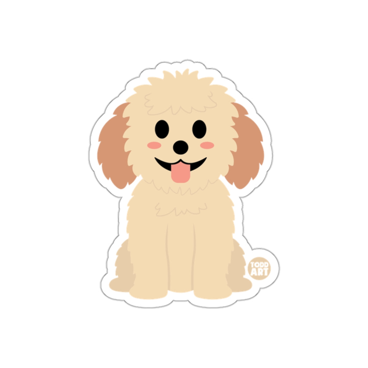 Cute Cartoon Dog with Blush Cheeks Sticker product