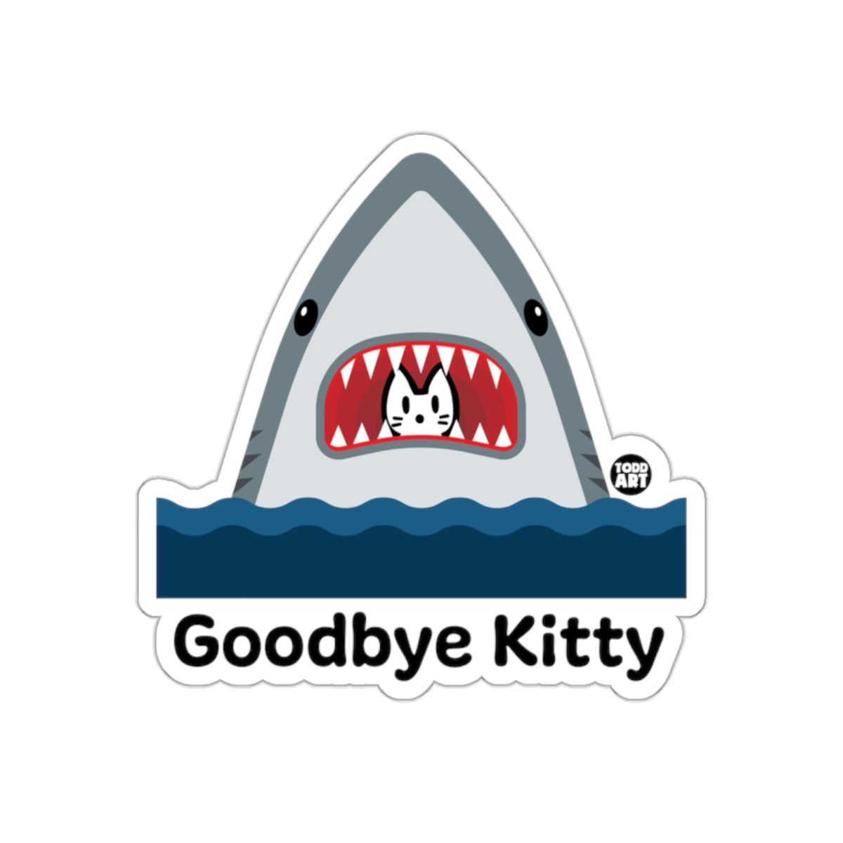 Goodbye Kitty Shark Parody Sticker