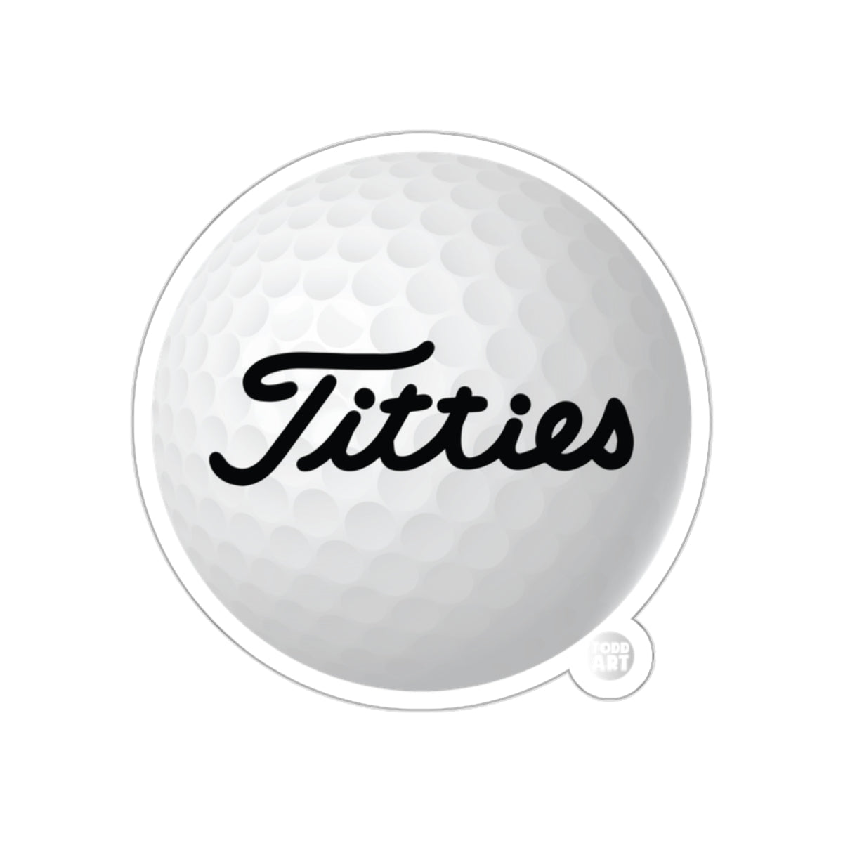 Titties Funny Parody Golf Ball Novelty Graphic Stickers