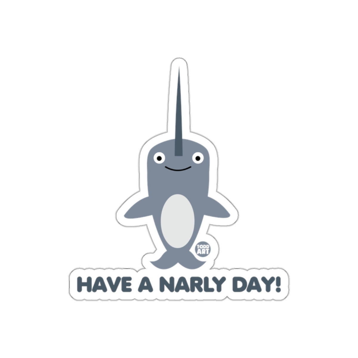 Have a Narly Day Narwhal Design Sticker