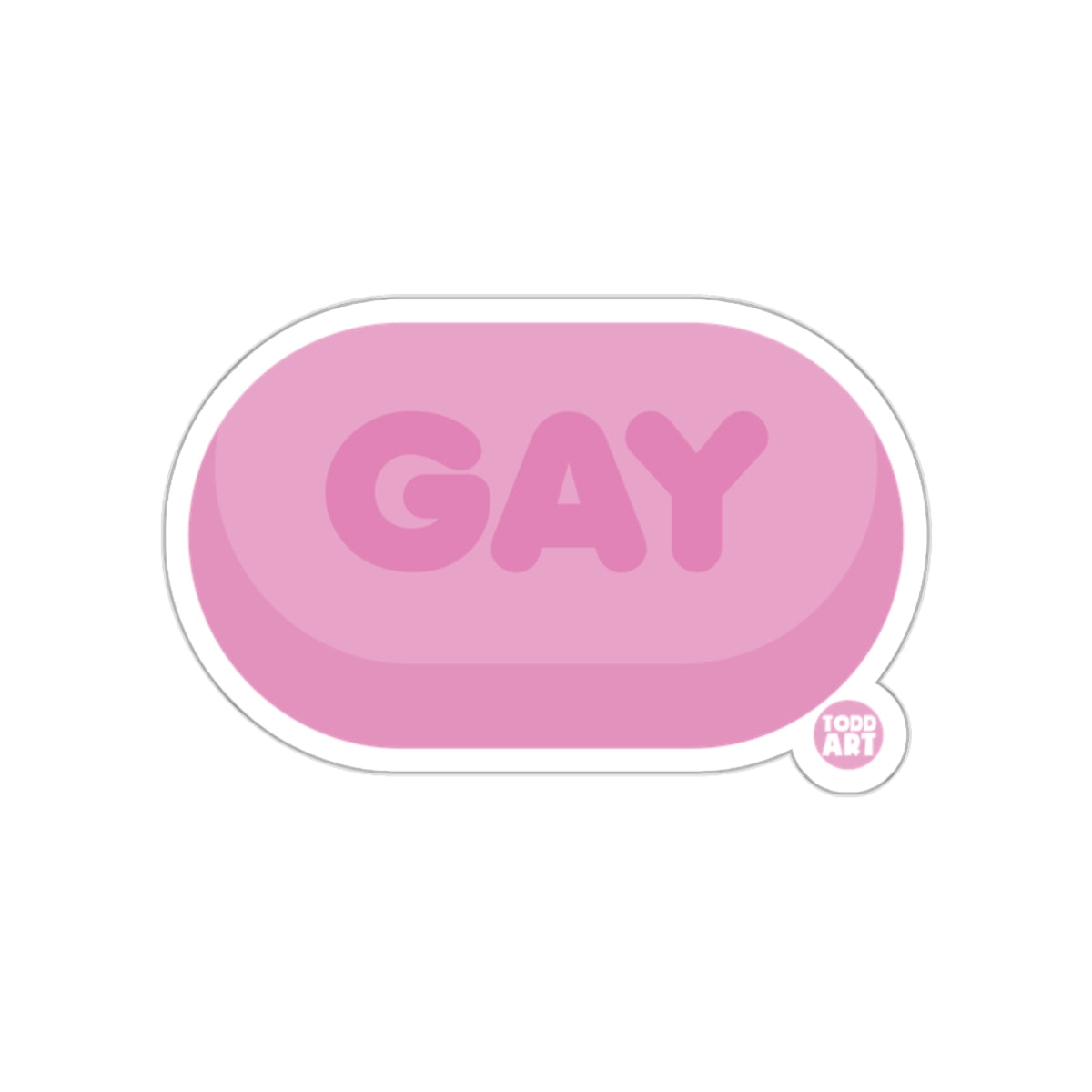 Pink GAY Todd Art Sticker for LGBTQ+ Visibility