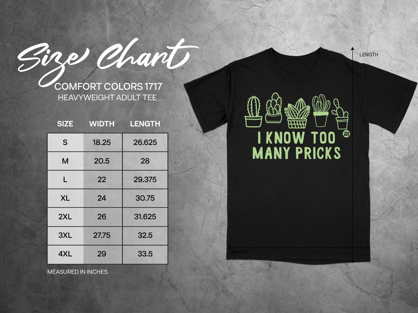I Know Too Many Pricks Black Heavyweight Adult Tee