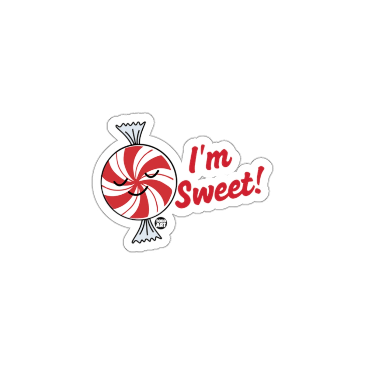 Funny I'm Sweet Candy Peppermint Sticker Product