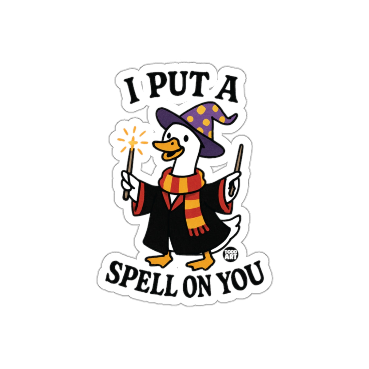 I Put a Spell On You Magical Duck Wizard Funny Stickers