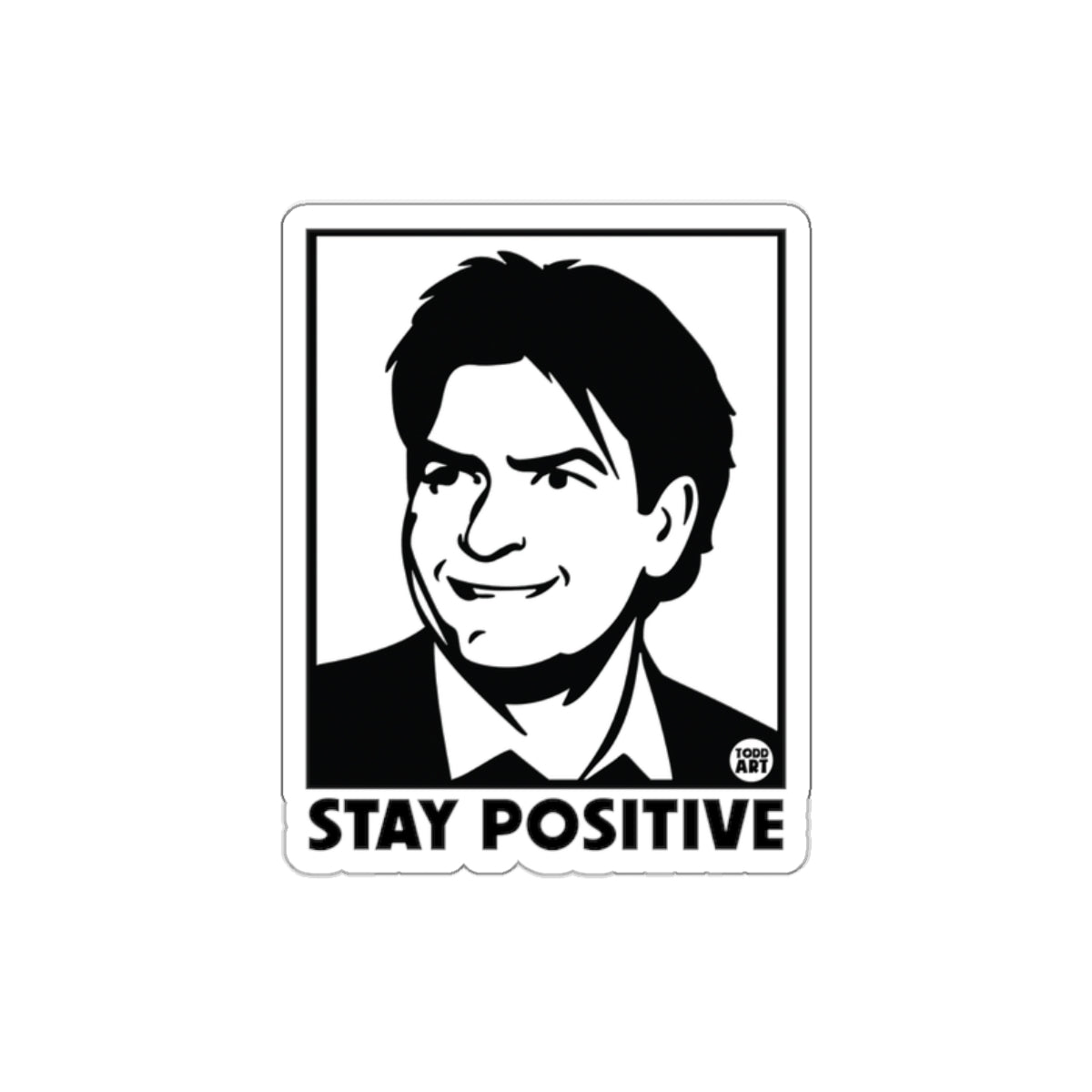 Stay Positive Image Portrait Illustration Art sticker