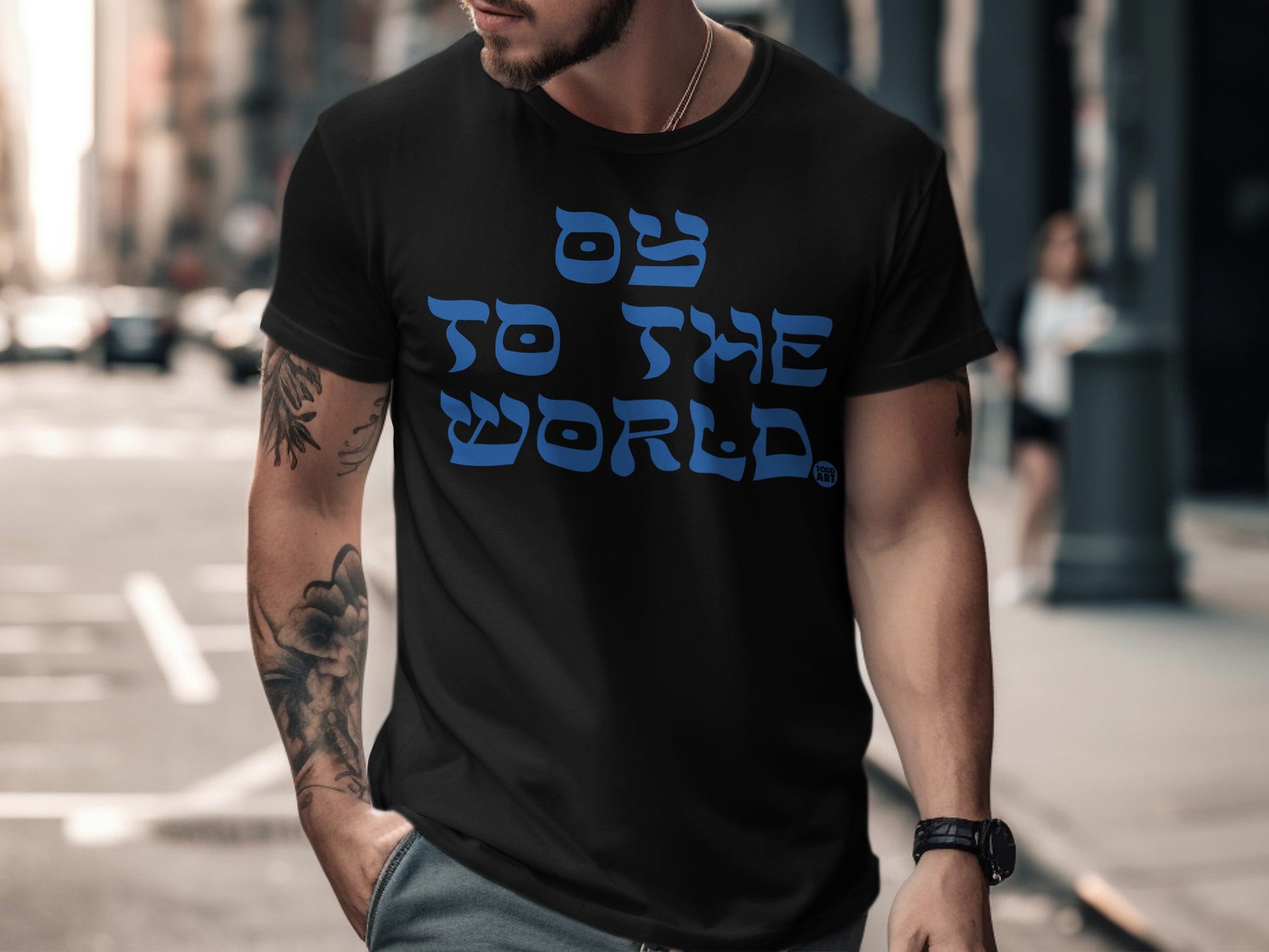 Oy To The World Graphic Print T-shirt