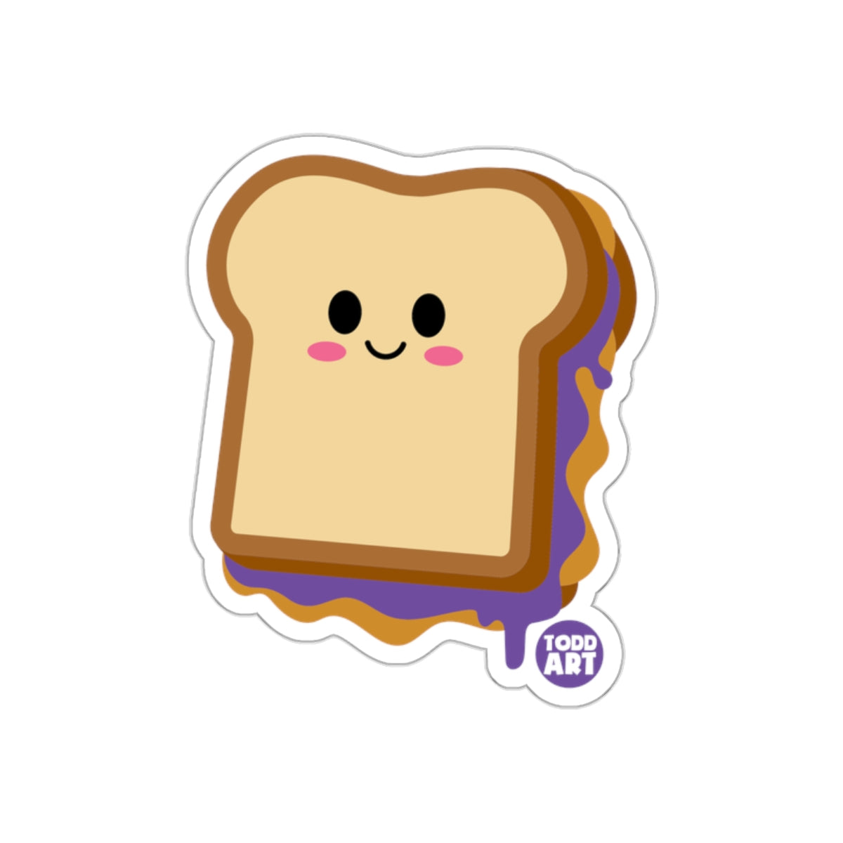 Adorable Peanut Butter and Jelly Bread Sticker