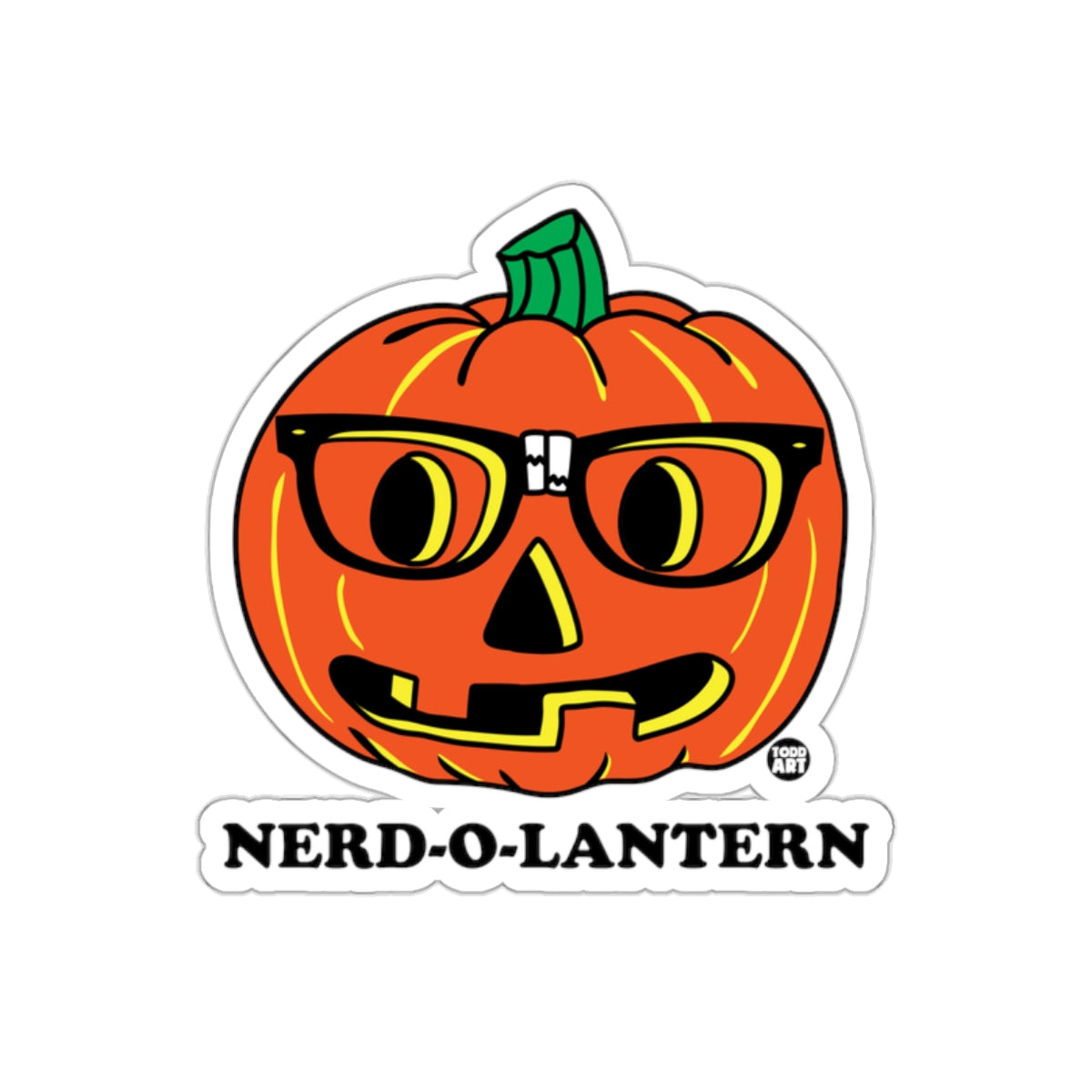 Nerd O Lantern Pumpkin Face With Glasses Funny Stickers