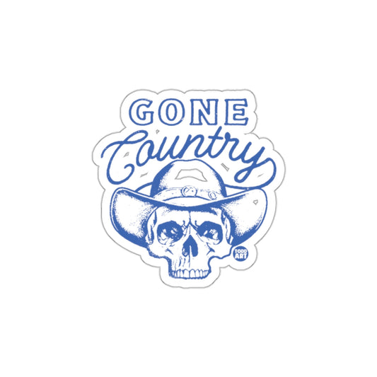 Gone Country Skull Cowboy Hat Sticker product