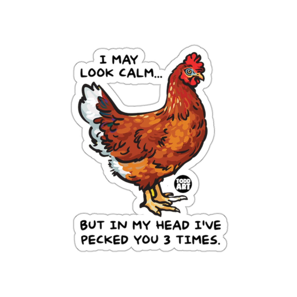 Chicken Sticker Funny Humorous Artwork Decor Sticker