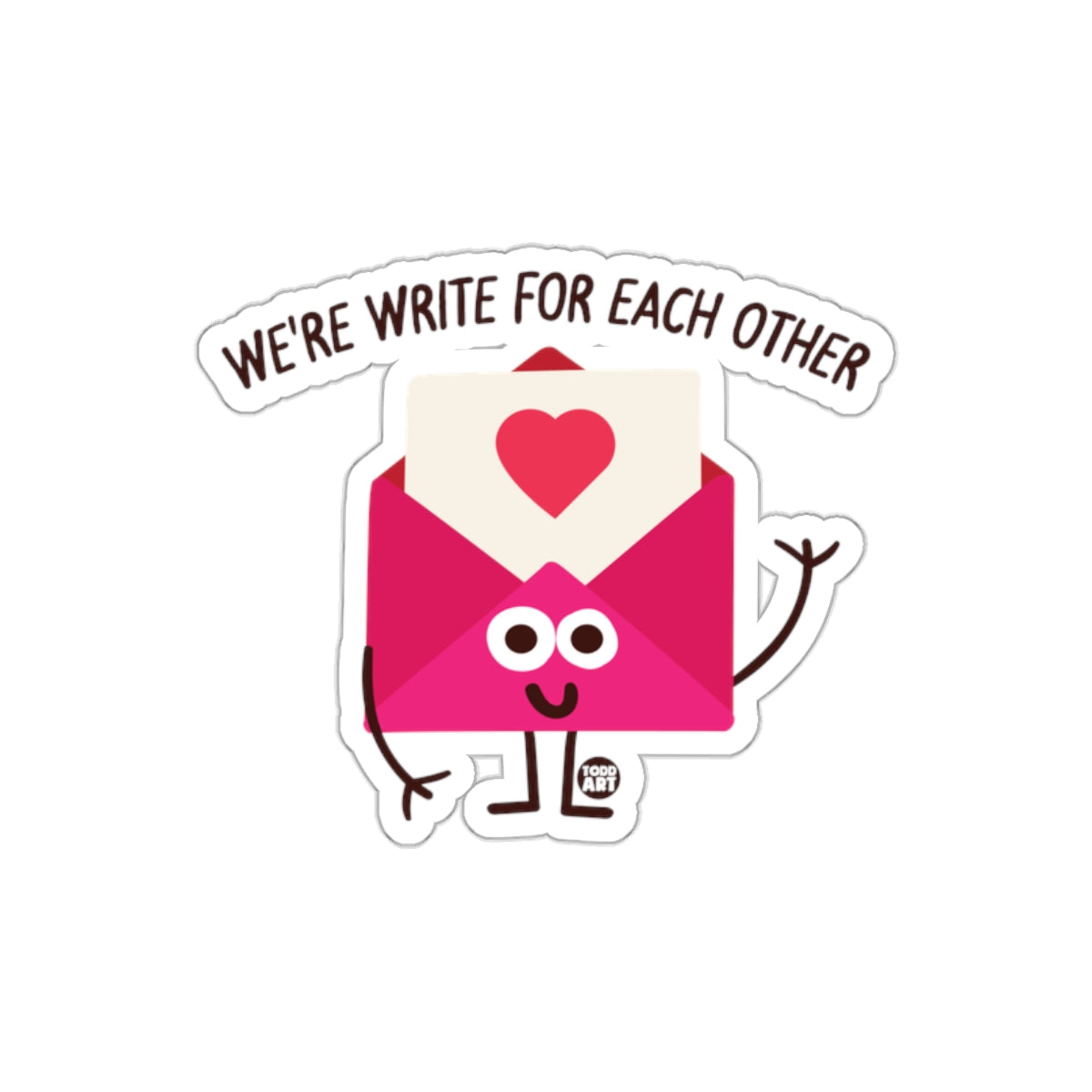 Cute Letter Character With Heart Sticker Product