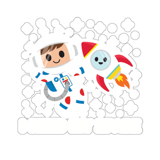 Adorable Astronaut And Rocket Fun Sticker Pack