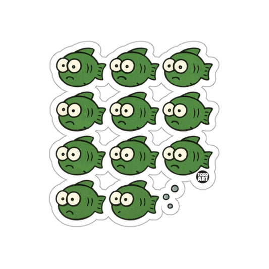 Cute Cartoon Green Fish Sticker Pack for All Ages